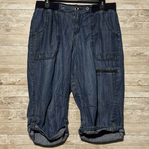 Lane Bryant Pants - Lane Bryant Capri Jeans Size 14 High-Rise Blue Stretch Denim 18" Inseam